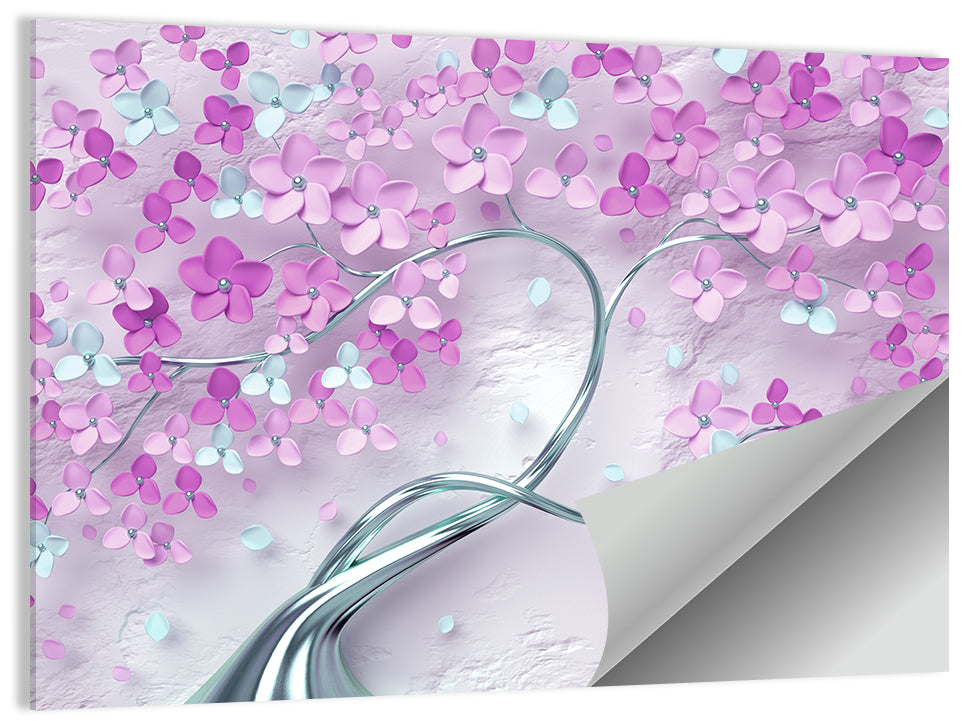 3d Mural Tree Flower Wall Art
