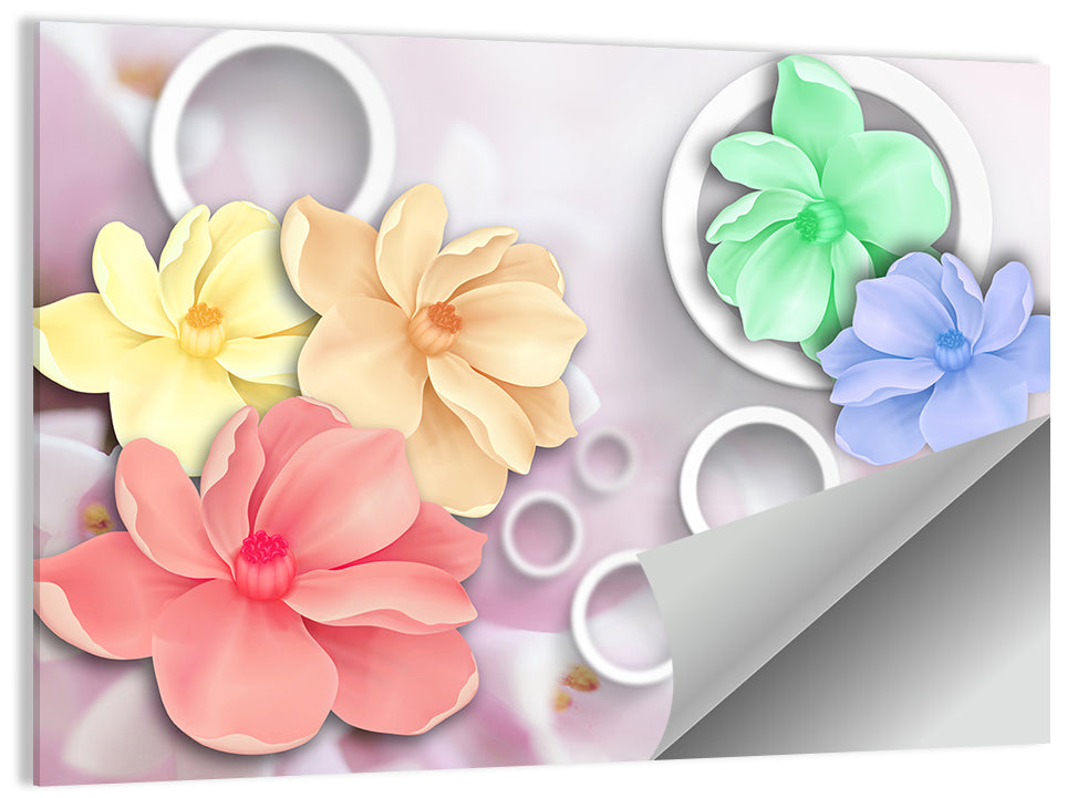 Layered Floral Circles Wall Art