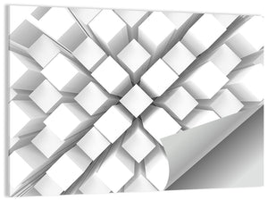 White Square Cube Box Bar Stack Wall Art