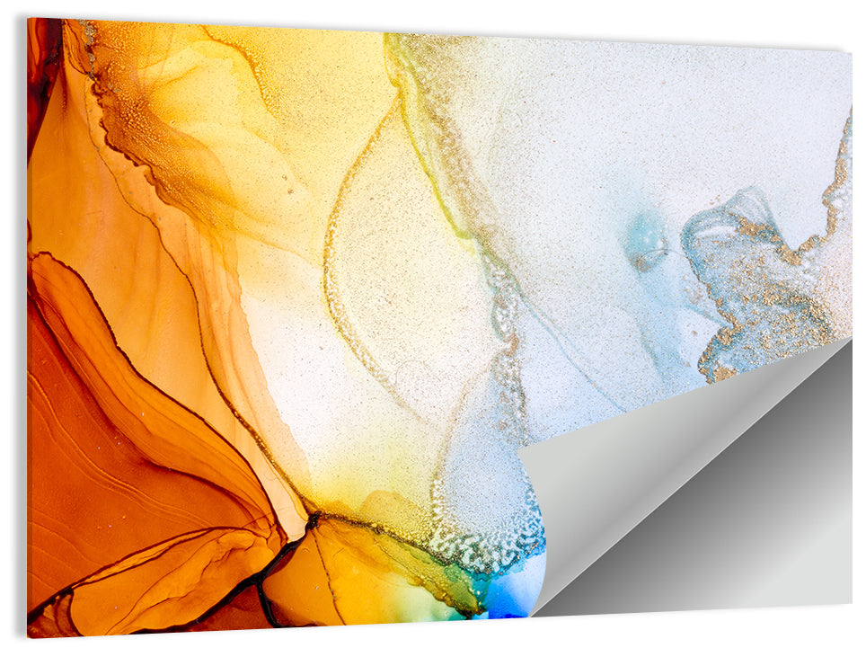 Coral Reef Fluid Ink Abstract Wall Art