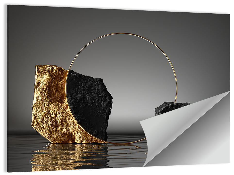 Golden Cobblestone Ring Wall Art