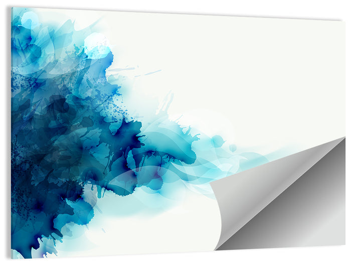 Blue Watercolor Ink Blot Wall Art as a poster print