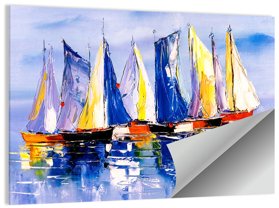 Scenic Sailboats at Sea Wall Art