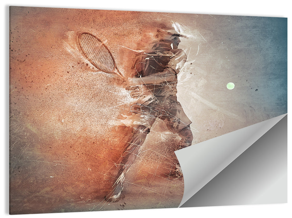 Tennis Player in Motion Wall Art