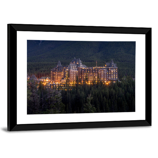 The Banff Springs Hotel At Night Wall Art