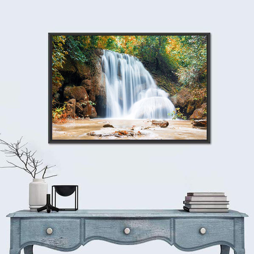 Planthong Waterfall Phuphaman Thailand Wall Art in a room, landscape
