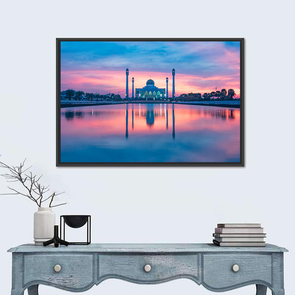 Central Mosque of Songkhla at Sunset Wall Art in a room, landscape