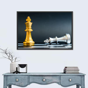 Gold King Chess Win Over Silver Wall Art