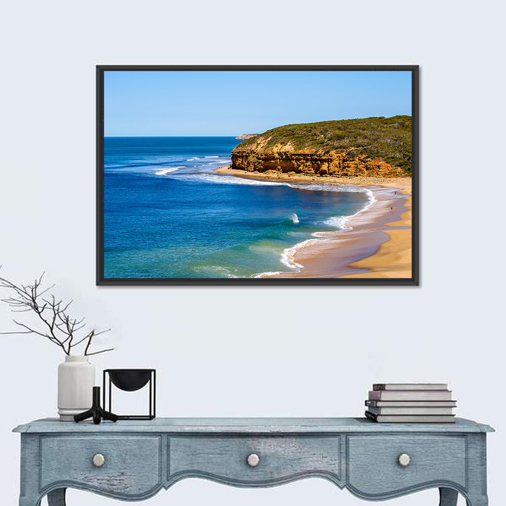 Bells Beach Coastal Cliffs Wall Art in a room, landscape
