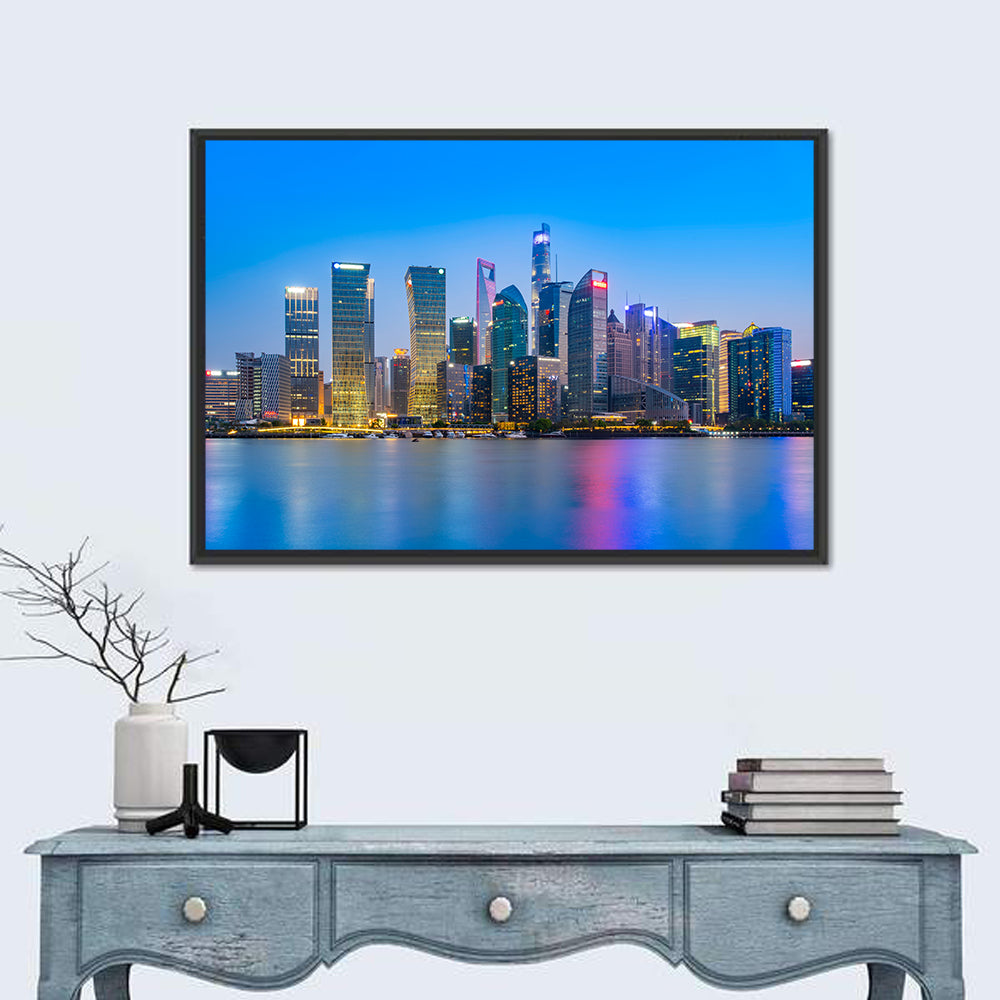 Shanghai Financial District Wall Art in a room, landscape