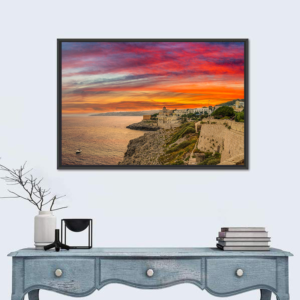 Coast of Salento Peninsula Wall Art in a room, landscape