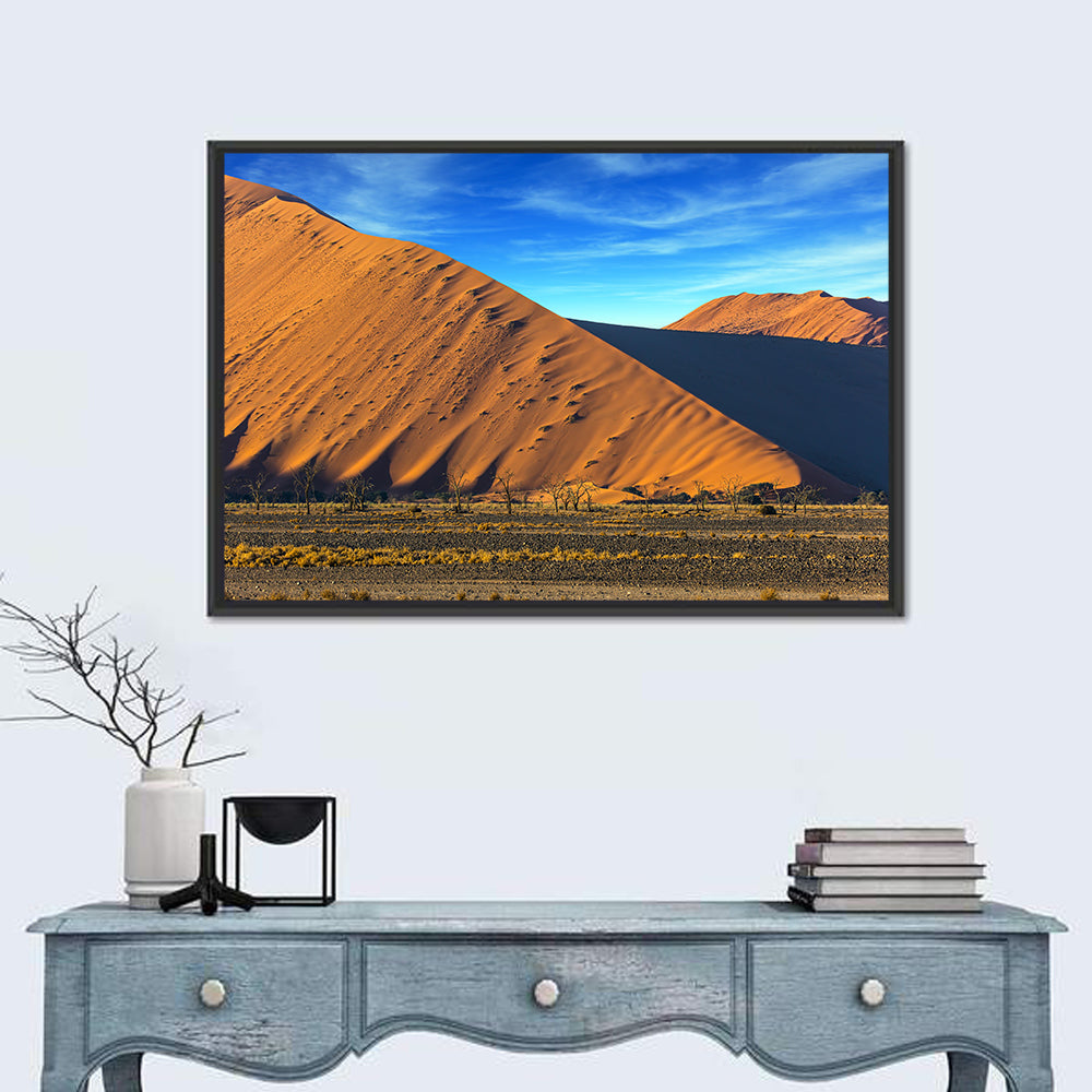 Namib Desert Dunes Wall Art in a room, landscape