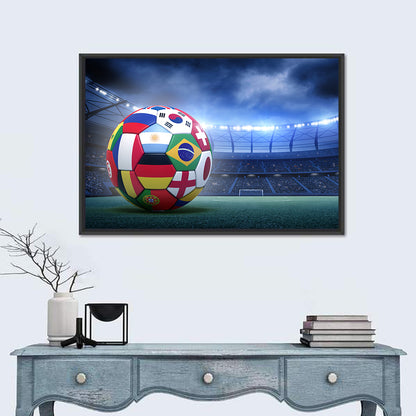 Soccer Ball In Stadium Wall Art