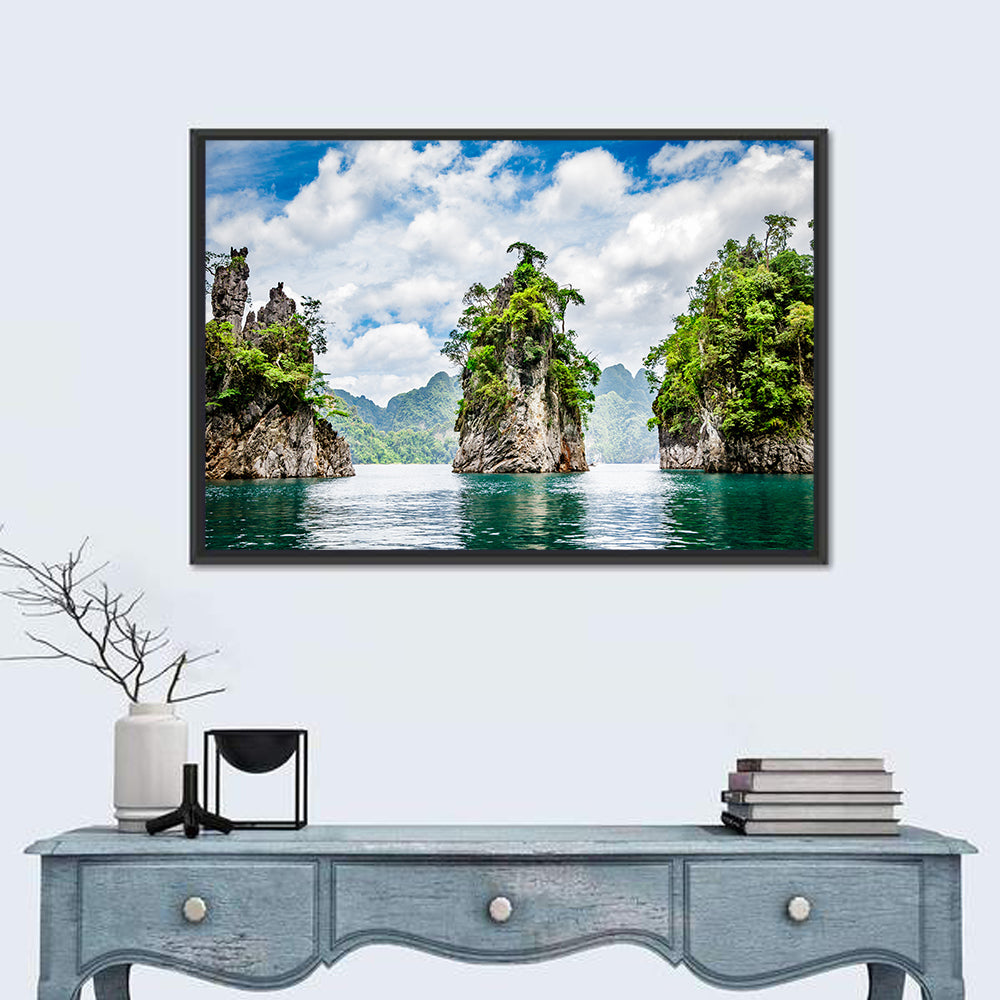 Ratchaprapha Dam Landscape Wall Art in a room, landscape