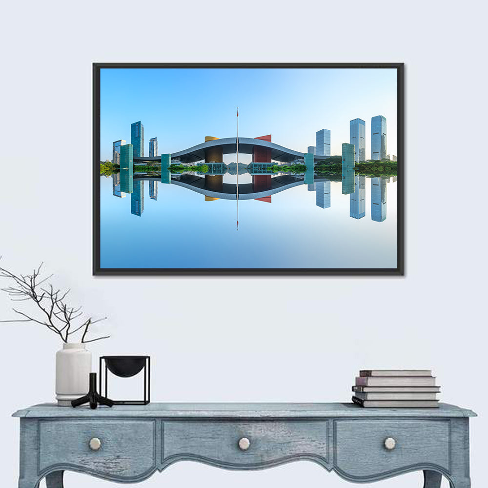 Shenzhen Civic Center at Sunrise Wall Art in a room, landscape