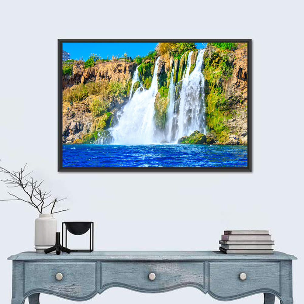 Duden Waterfalls Cliffside, Antalya Wall Art in a room, landscape