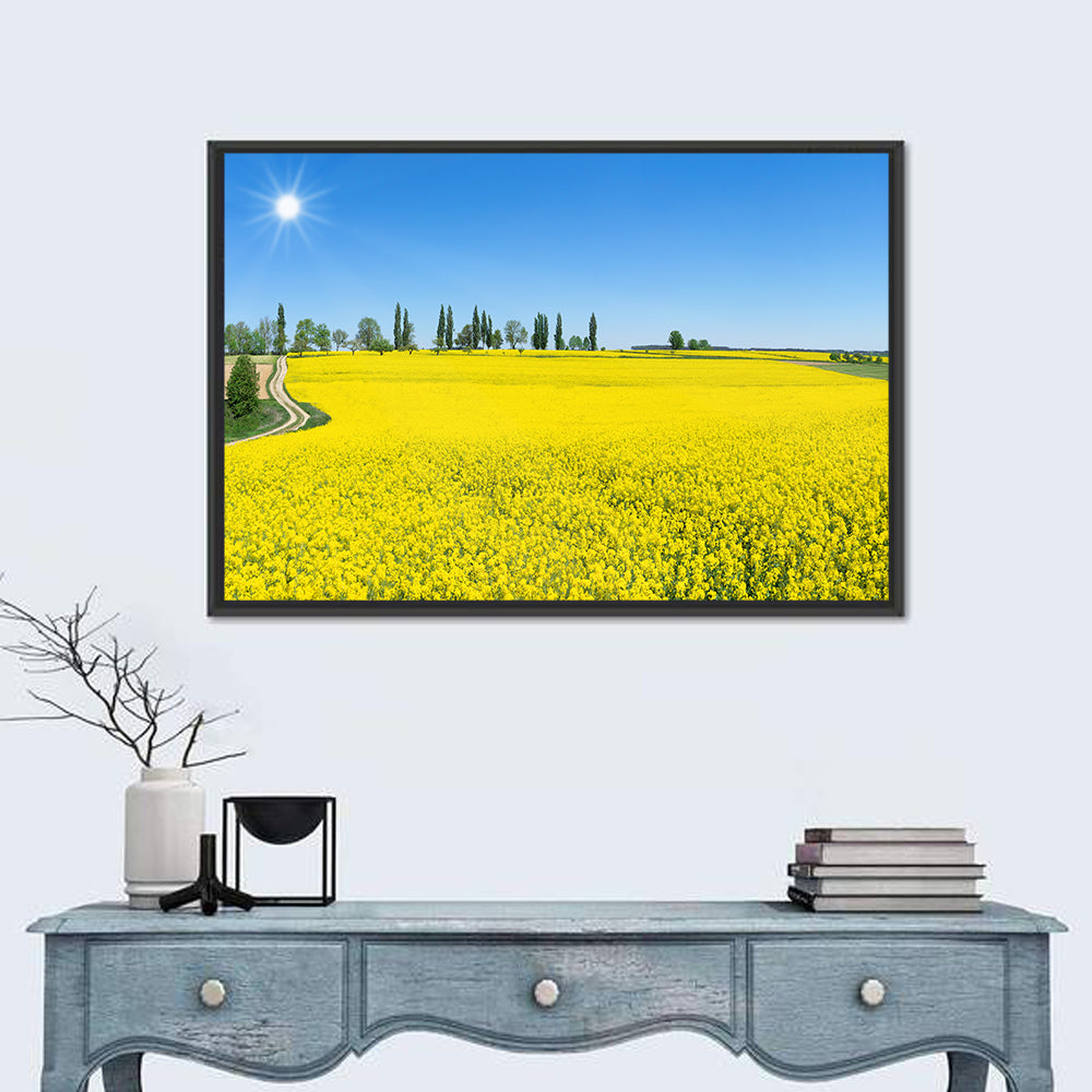 Winding Path Through Rapeseed Field Wall Art