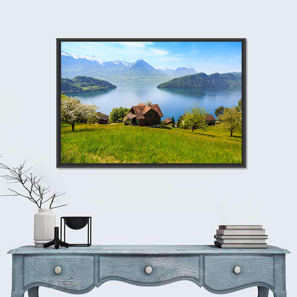 Lake Luzern Meadow View Wall Art