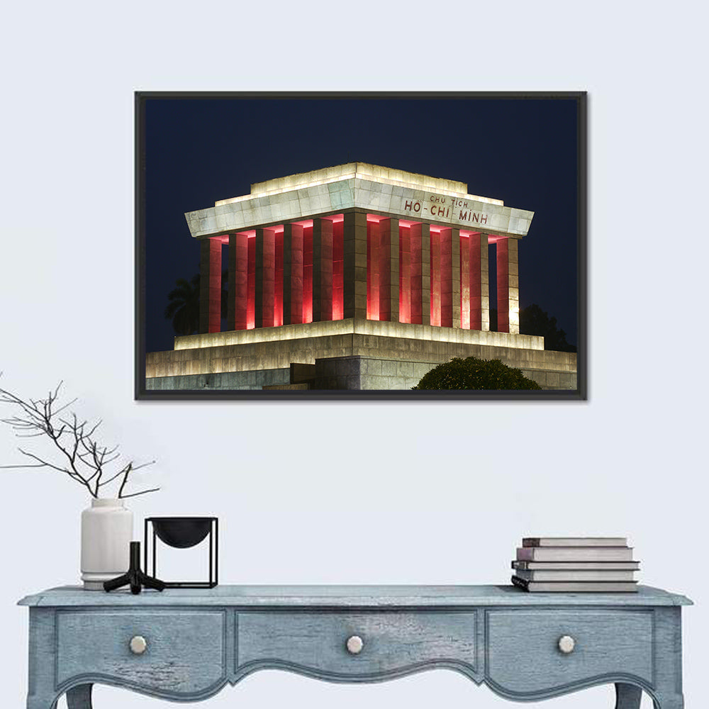 Ho Chi Minh Mausoleum at Night Wall Art in a room, landscape