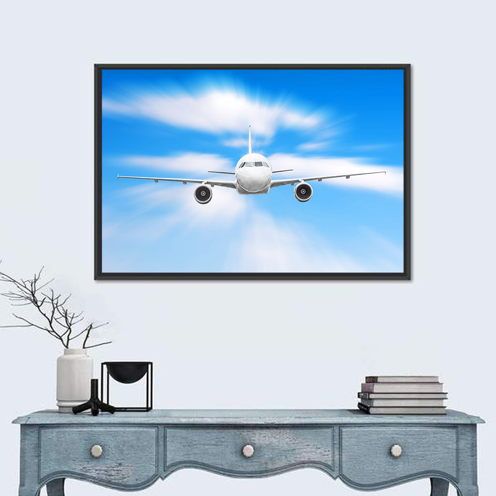 Front View Airliner with Motion Blur Wall Art