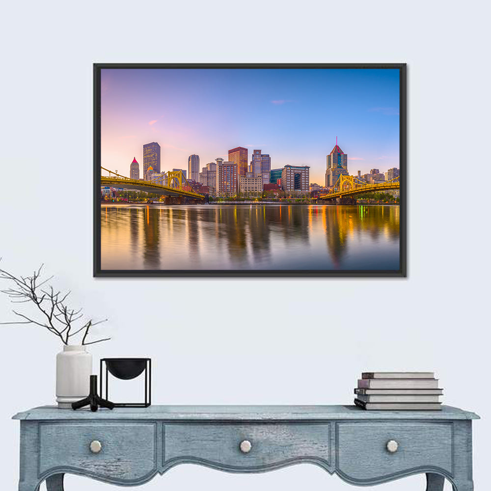 Allegheny River at Twilight Wall Art in a room, landscape