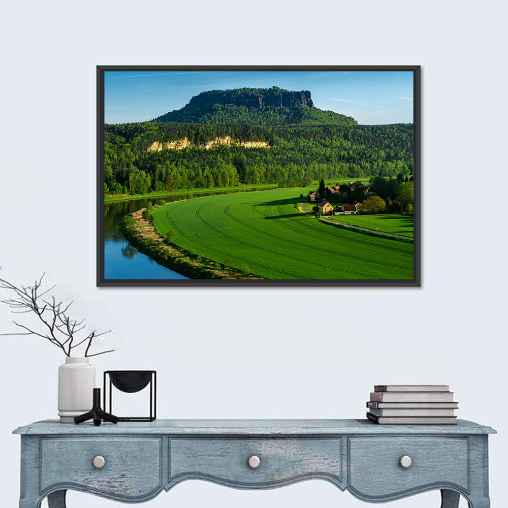 Lilienstein Mountain in Bad Schandau Wall Art in a room, landscape