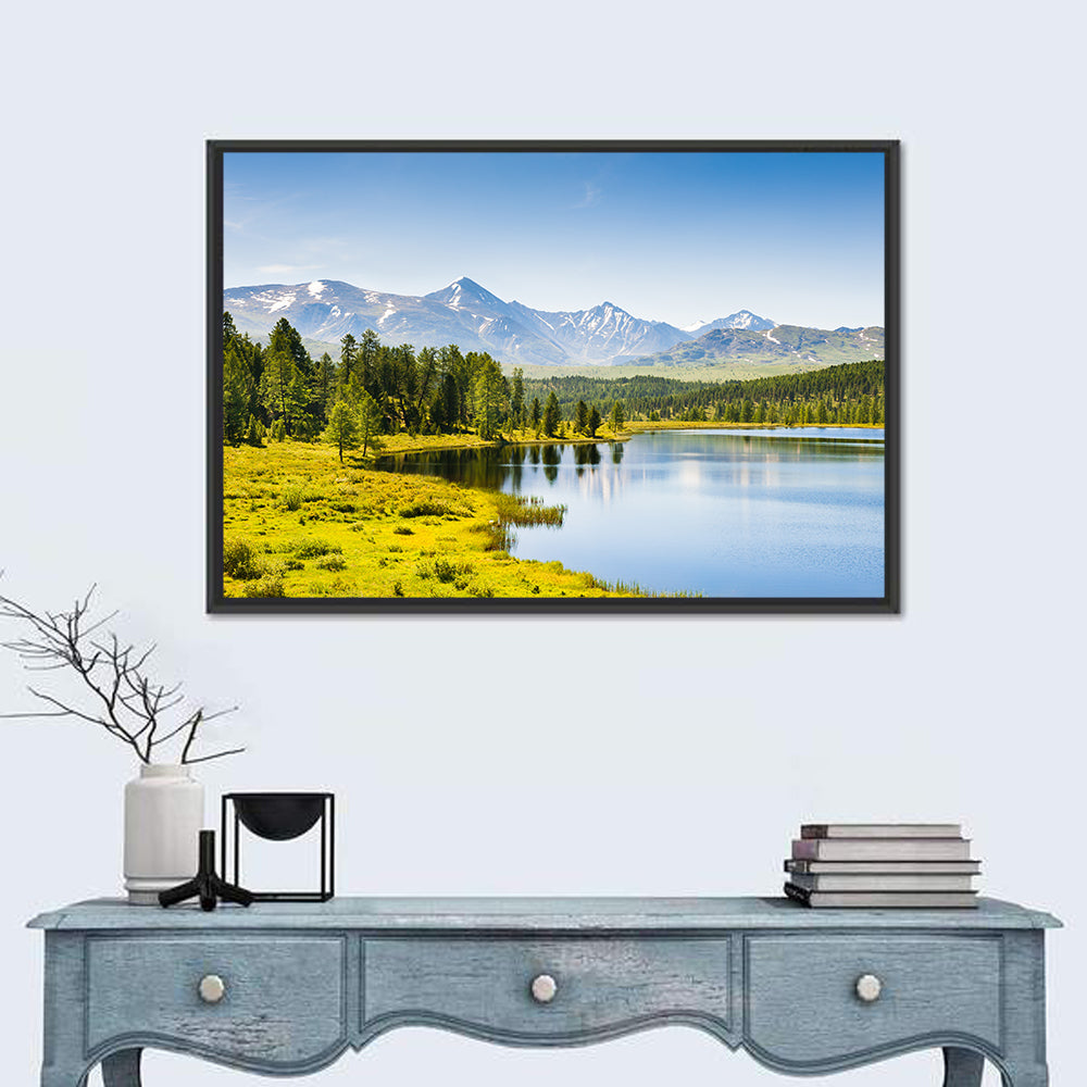 Altai Lake with Snow Capped Peaks Wall Art