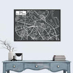 Kiev Street Grid Map Wall Art