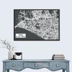 Lima Coastal City Map Wall Art