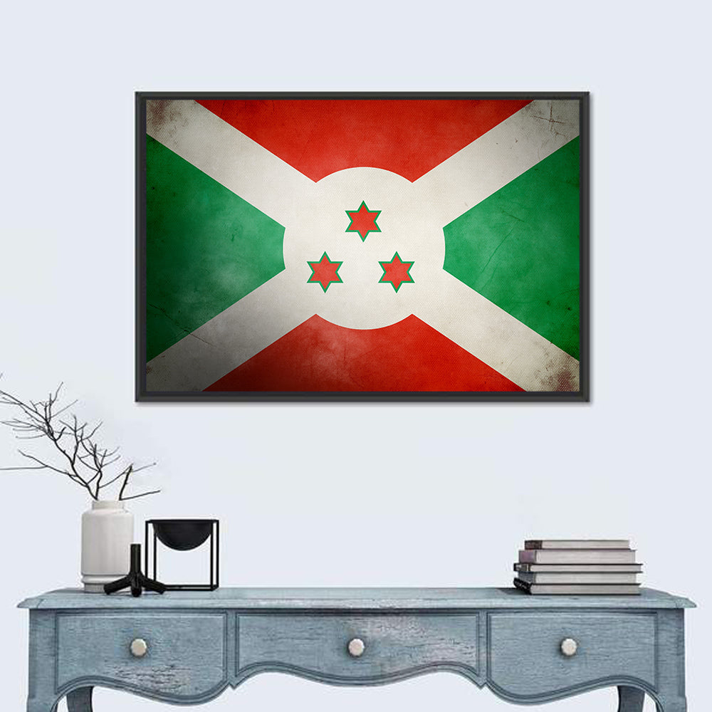 Vintage Burundi Flag Wall Art