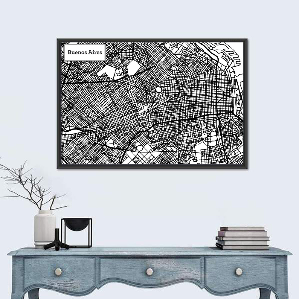 Buenos Aires Street Grid Map Wall Art