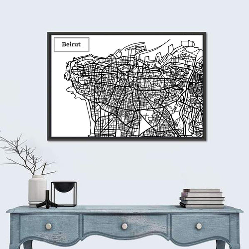 Beirut Street Grid Map Wall Art