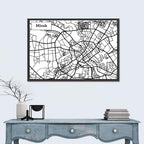 Minsk Street Grid Map Wall Art