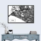 Lima Coastal Street Map Wall Art