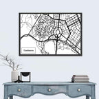 Canberra Street Network Map Wall Art