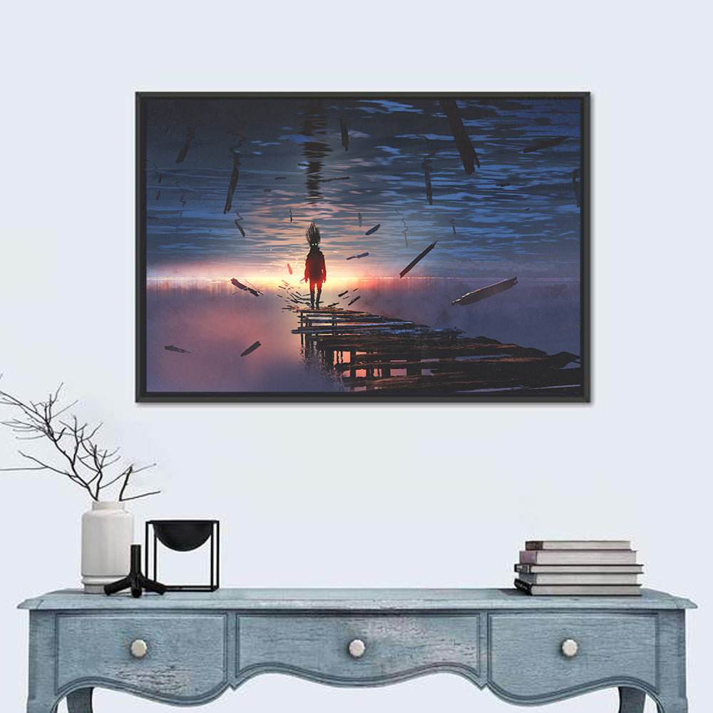Surreal Sunset Over Mirrored Lake Wall Art