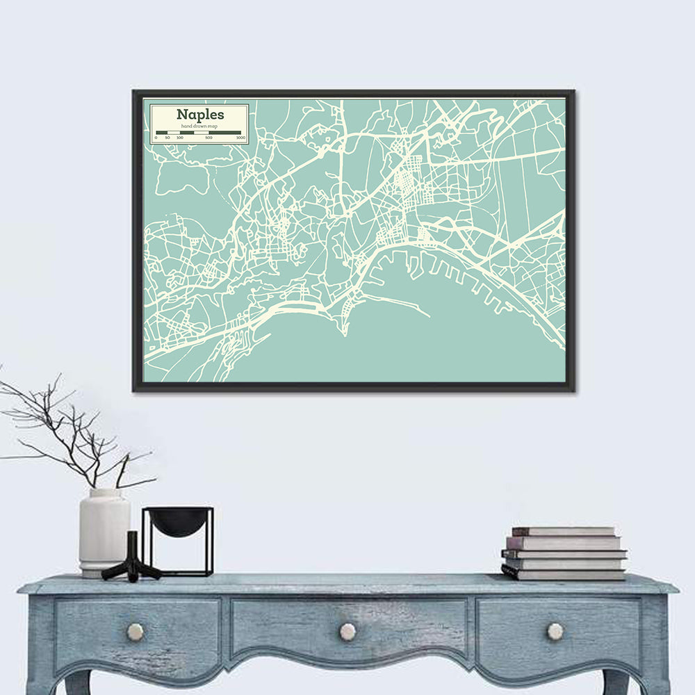 Naples Coastal Map Wall Art