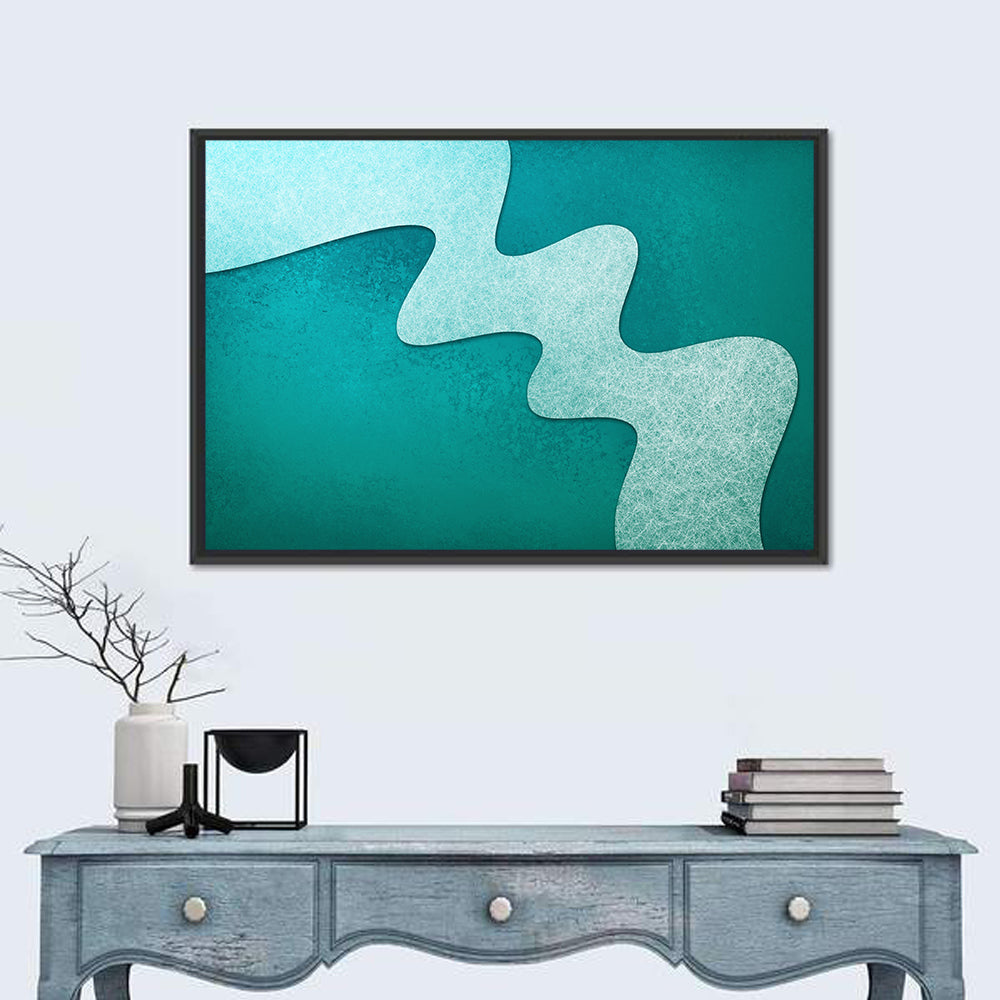 Teal Wavy Texture Wall Art