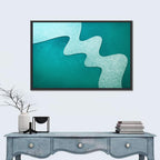 Teal Wavy Texture Wall Art