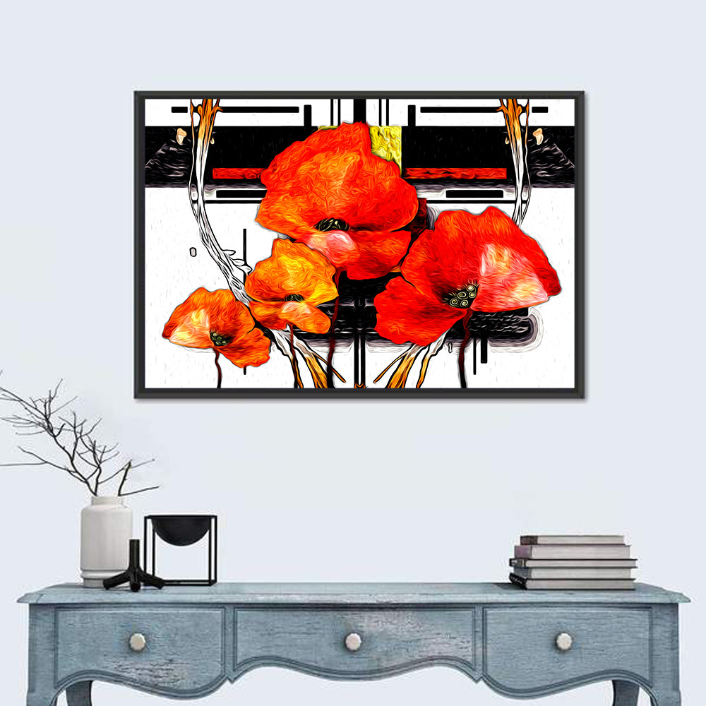 Poppy Closeup Abstract Wall Art