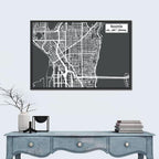 Seattle Urban Grid Map Wall Art