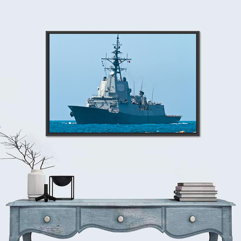 Alvaro De Bazan F-101 Frigate at Sea Wall Art in a room, landscape