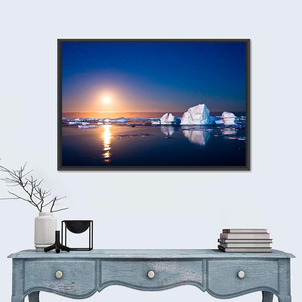 Summer Night in Antarctica Wall Art in a room, landscape