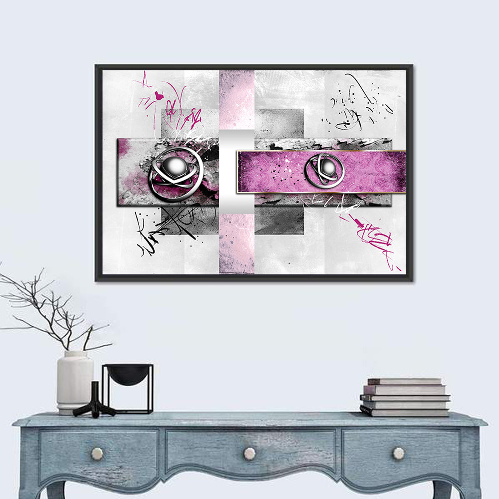 Magenta Orbital Spheres Wall Art
