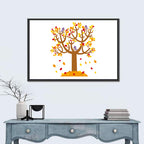 Autumn Tree with Perching Birds Wall Art
