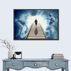 Man Ascending Toward Light Wall Art