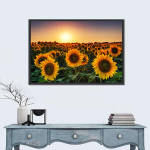 Sunflower Field Sunset Wall Art