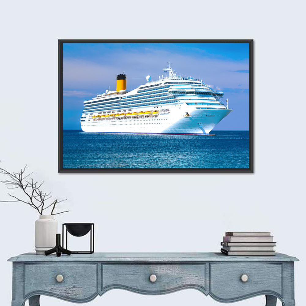 Cruise Liner with Yellow Funnel Wall Art