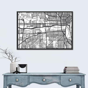 Milwaukee Wisconsin City Map Wall Art