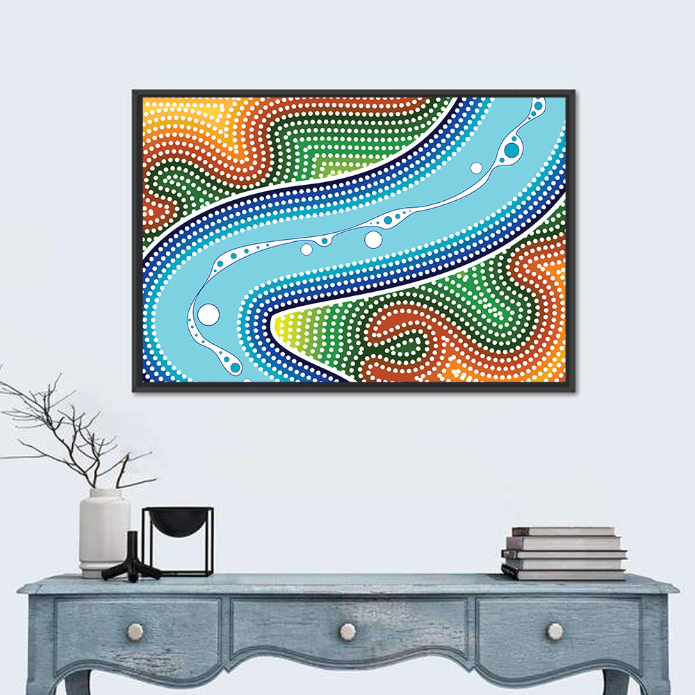 Aboriginal River Dot Wall Art